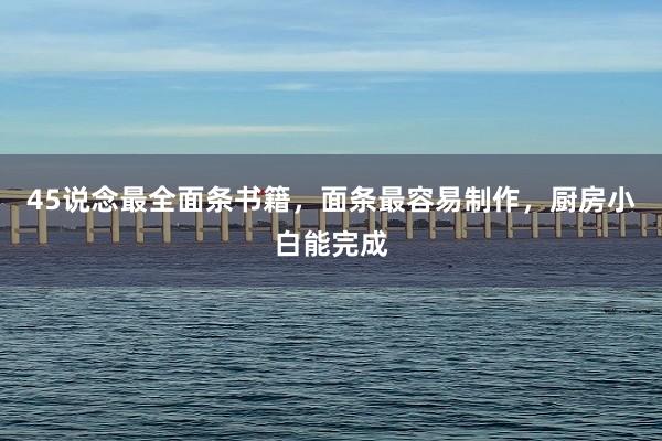45说念最全面条书籍，面条最容易制作，厨房小白能完成