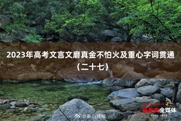 2023年高考文言文磨真金不怕火及重心字词贯通（二十七）